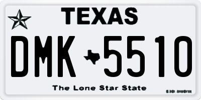 TX license plate DMK5510