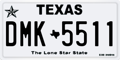 TX license plate DMK5511