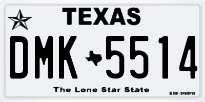 TX license plate DMK5514