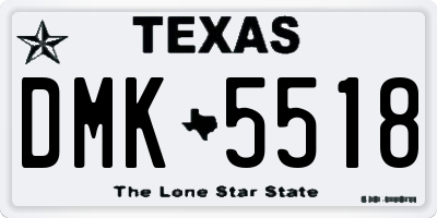 TX license plate DMK5518