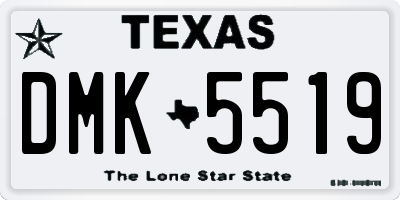 TX license plate DMK5519