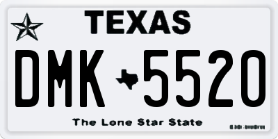 TX license plate DMK5520