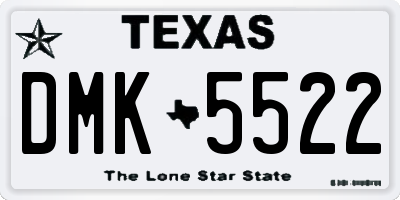 TX license plate DMK5522
