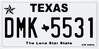 TX license plate DMK5531