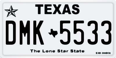 TX license plate DMK5533