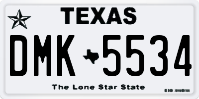 TX license plate DMK5534