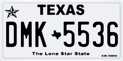 TX license plate DMK5536