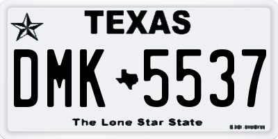 TX license plate DMK5537