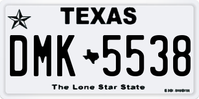 TX license plate DMK5538