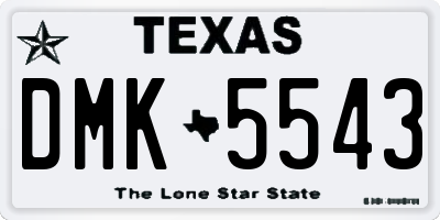 TX license plate DMK5543