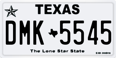 TX license plate DMK5545