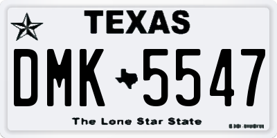 TX license plate DMK5547