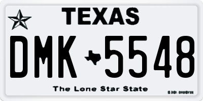 TX license plate DMK5548