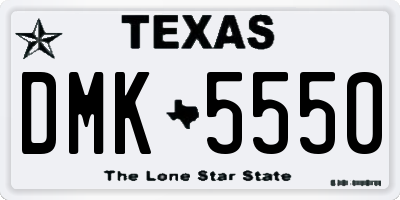 TX license plate DMK5550