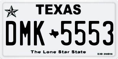TX license plate DMK5553