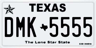 TX license plate DMK5555