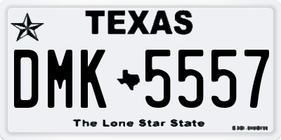 TX license plate DMK5557