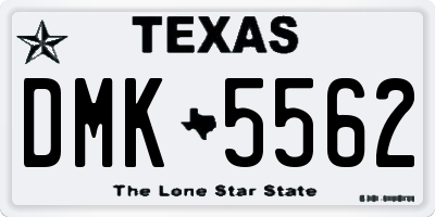 TX license plate DMK5562