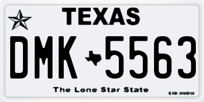 TX license plate DMK5563