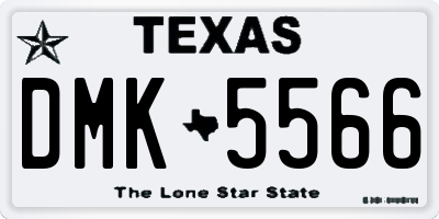 TX license plate DMK5566