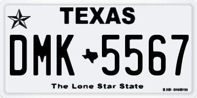 TX license plate DMK5567