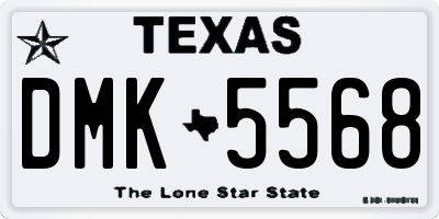 TX license plate DMK5568