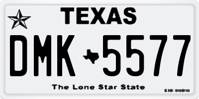 TX license plate DMK5577