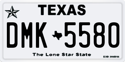 TX license plate DMK5580