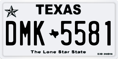 TX license plate DMK5581