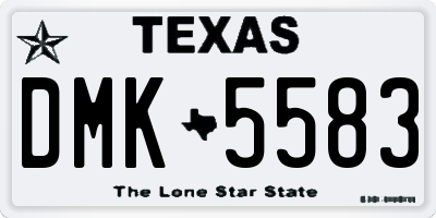 TX license plate DMK5583