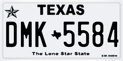 TX license plate DMK5584