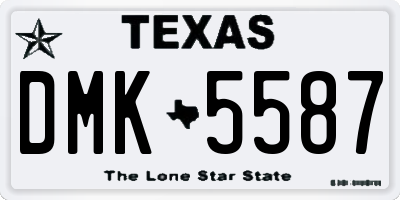 TX license plate DMK5587