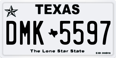 TX license plate DMK5597