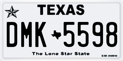 TX license plate DMK5598