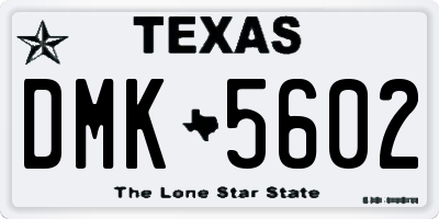 TX license plate DMK5602