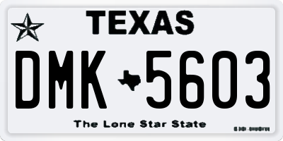 TX license plate DMK5603