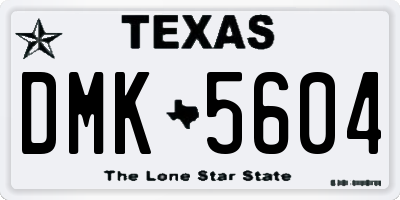 TX license plate DMK5604