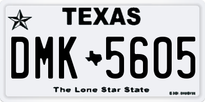 TX license plate DMK5605