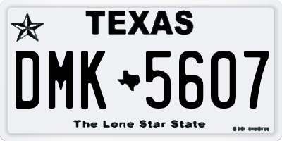TX license plate DMK5607