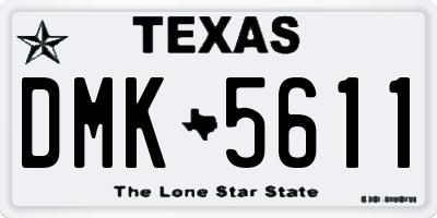 TX license plate DMK5611
