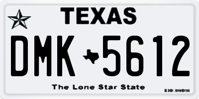 TX license plate DMK5612