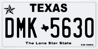 TX license plate DMK5630