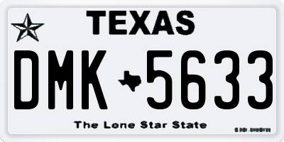 TX license plate DMK5633