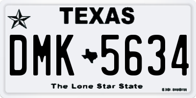 TX license plate DMK5634