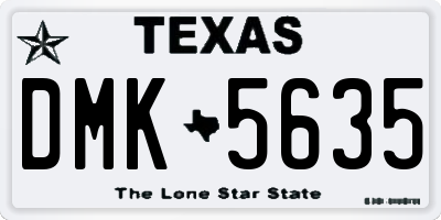 TX license plate DMK5635