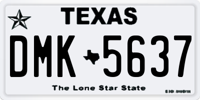 TX license plate DMK5637
