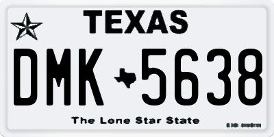 TX license plate DMK5638