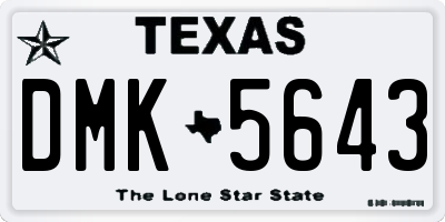 TX license plate DMK5643