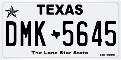 TX license plate DMK5645