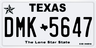 TX license plate DMK5647